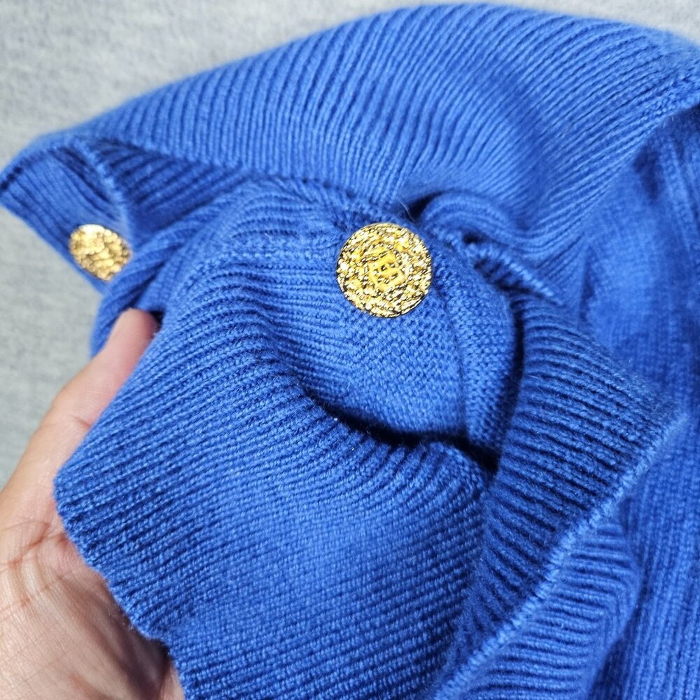 Johnstons Of Elgin Blue 100% Cashmere Golden Button Cardigan 40" 102cm - Picture 6 of 11